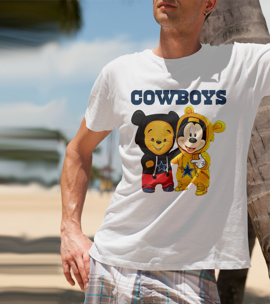 Cowboys Pooh Mickey Stars T-Shirt