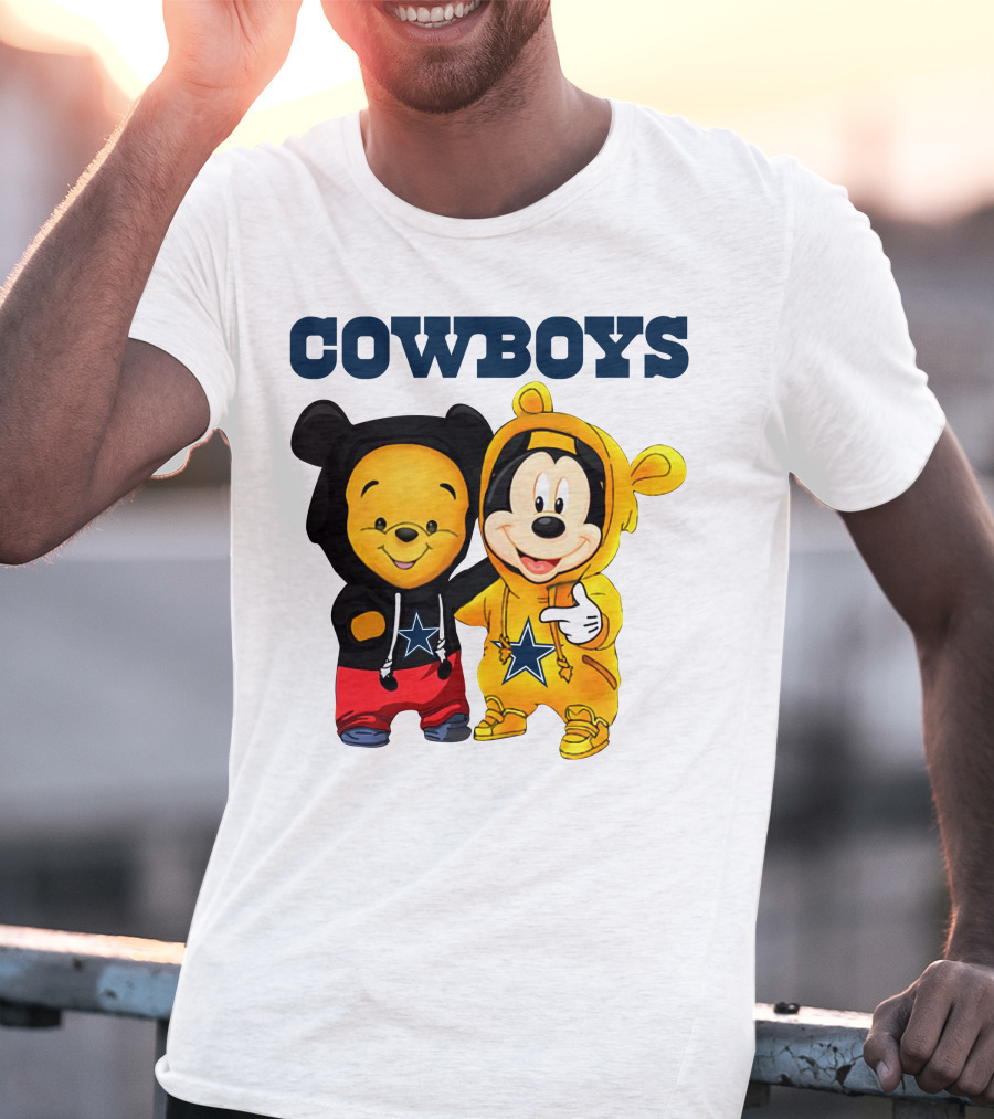 Cowboys Pooh Mickey Stars T-Shirt