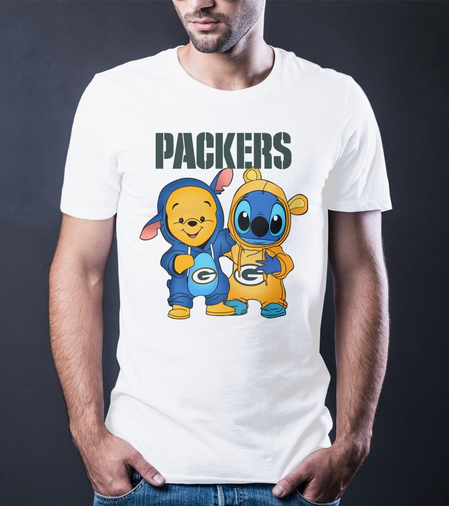 Packers Pooh Stitch Green Bay Collaboration T-Shirt