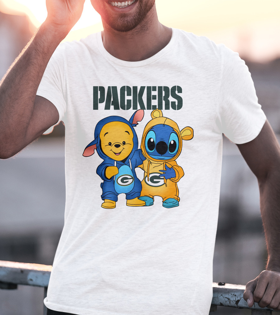Packers Pooh Stitch Green Bay Collaboration T-Shirt
