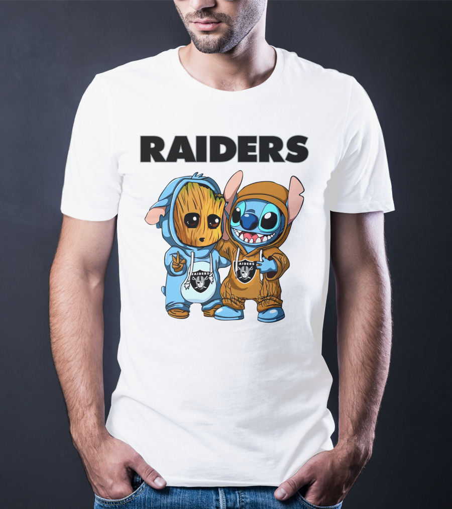 Raiders Groot And Stitch T-Shirt