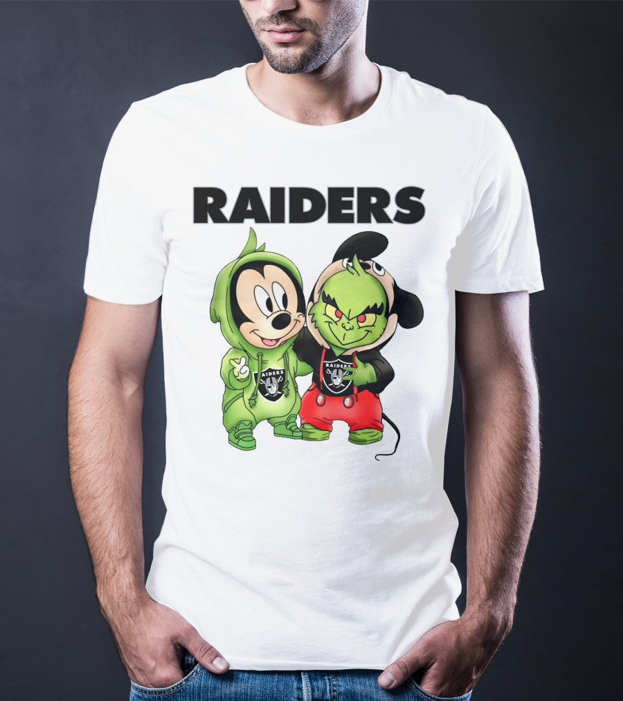 Mickey And Grinch Raiders Hoodie Cute Cartoon Characters T-Shirt