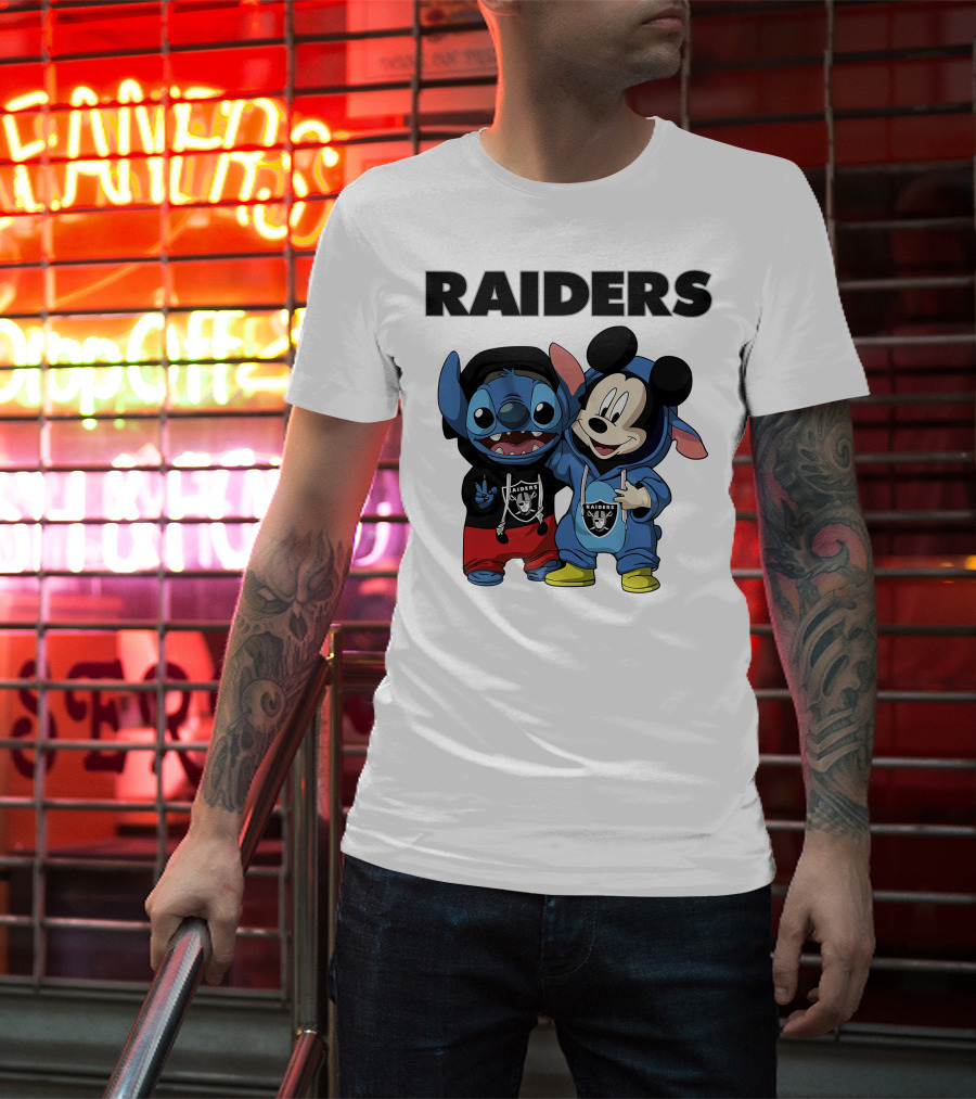 Stitch And Mickey Raiders Hoodie Duo T-Shirt