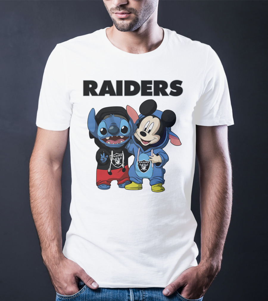 Stitch And Mickey Raiders Hoodie Duo T-Shirt