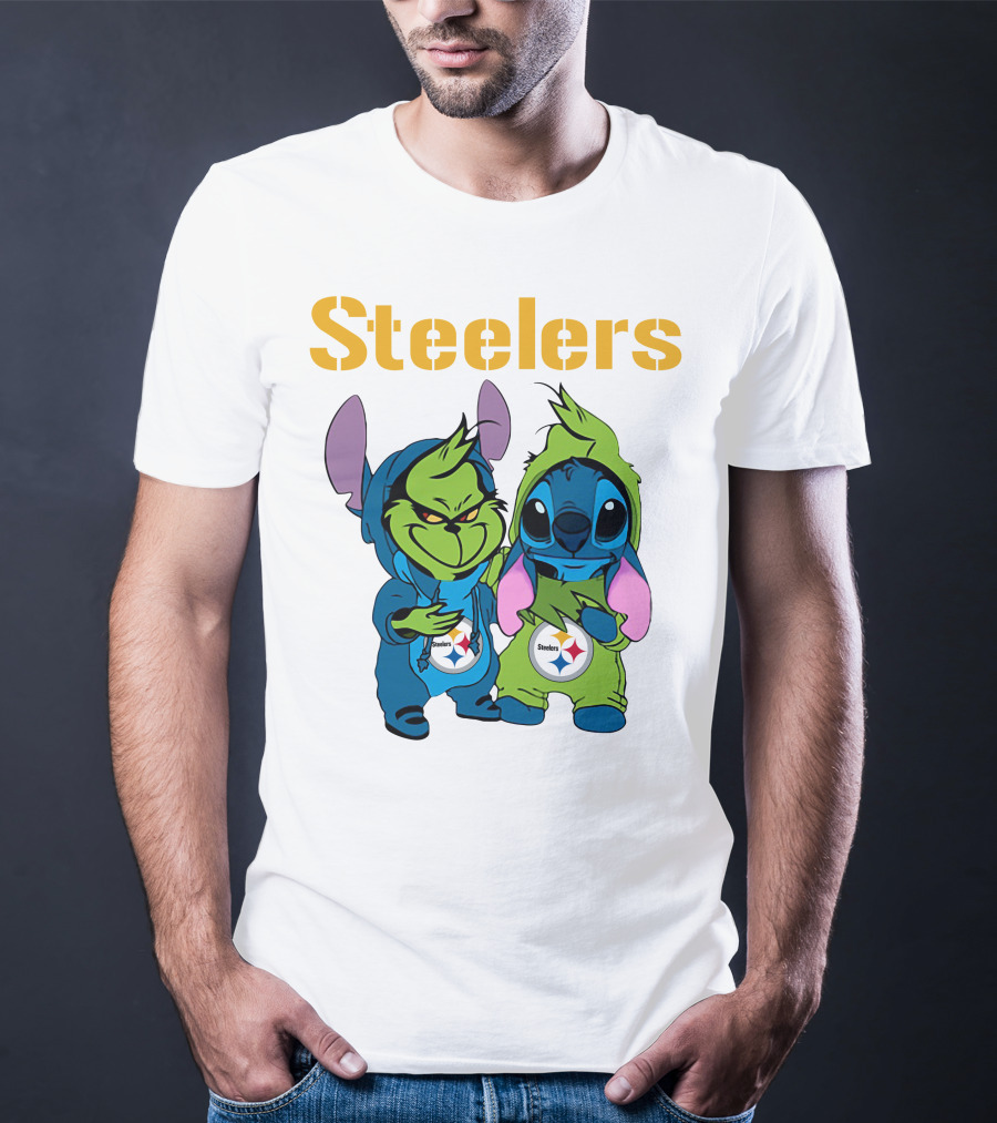Grinch And Stitch Steelers Fans T-Shirt