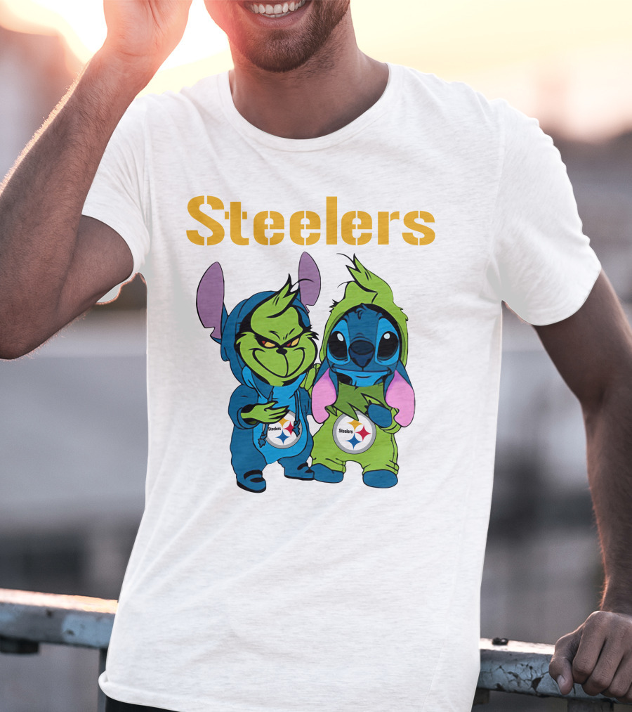 Grinch And Stitch Steelers Fans T-Shirt