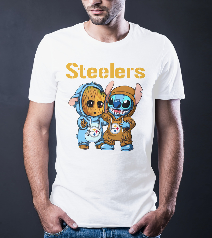 Steelers Groot And Stitch NFL25 Disney T-Shirt