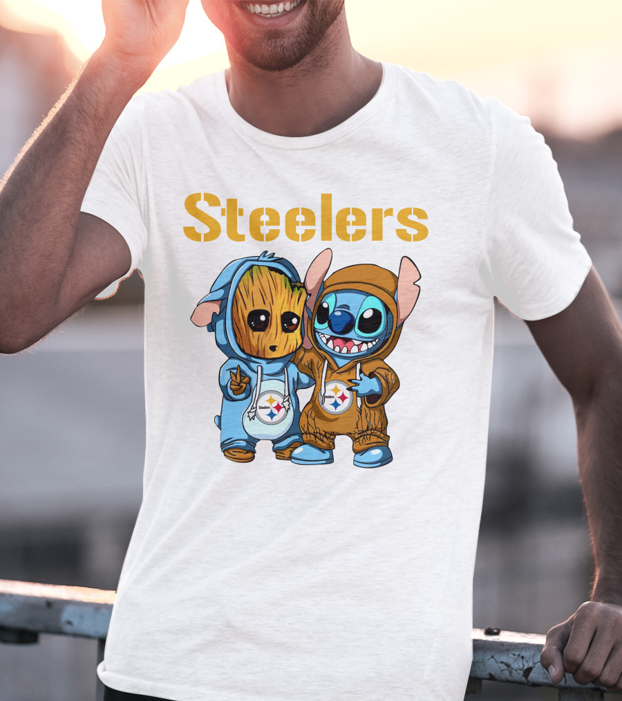 Steelers Groot And Stitch NFL25 Disney T-Shirt
