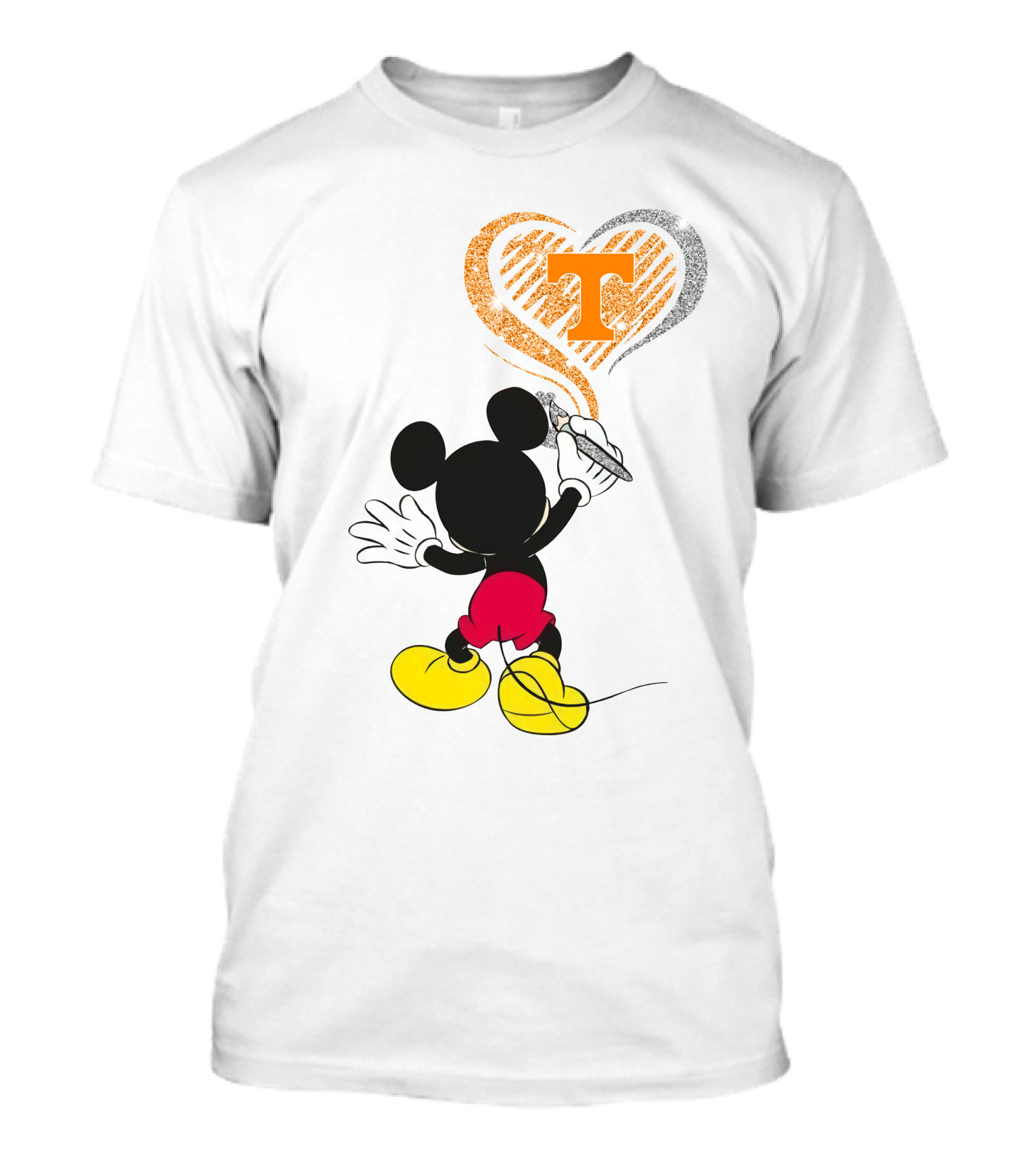 Mickey Painting Heart With Tennessee Volunteers T-Shirt