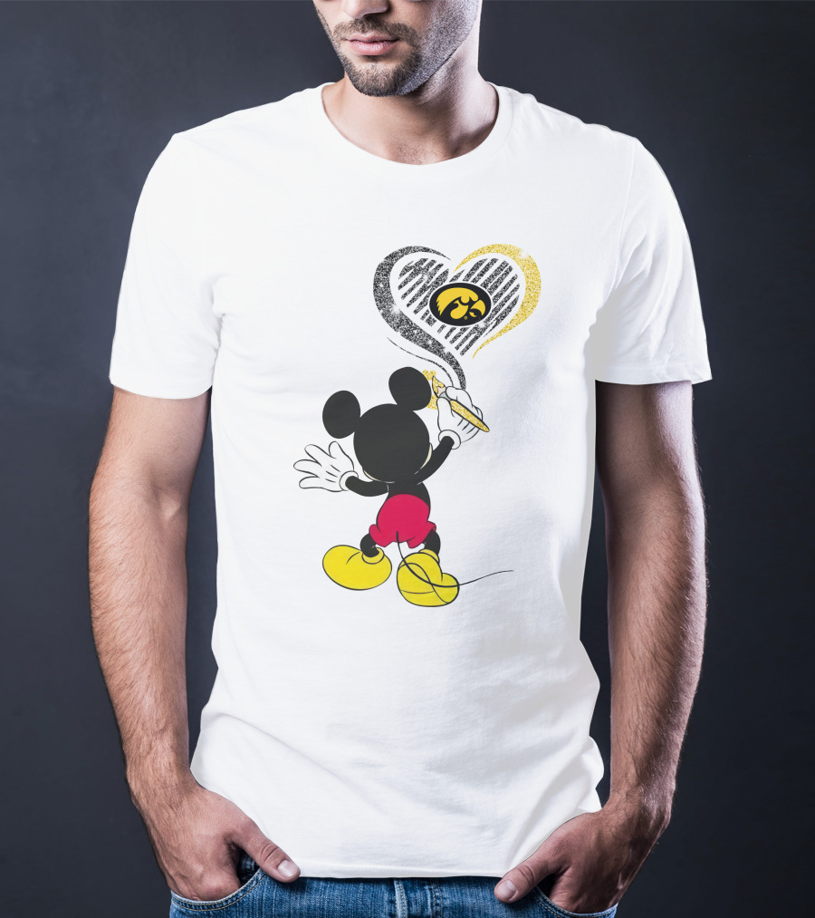 Mickey Mouse Iowa Hawkeyes Heart T-Shirt