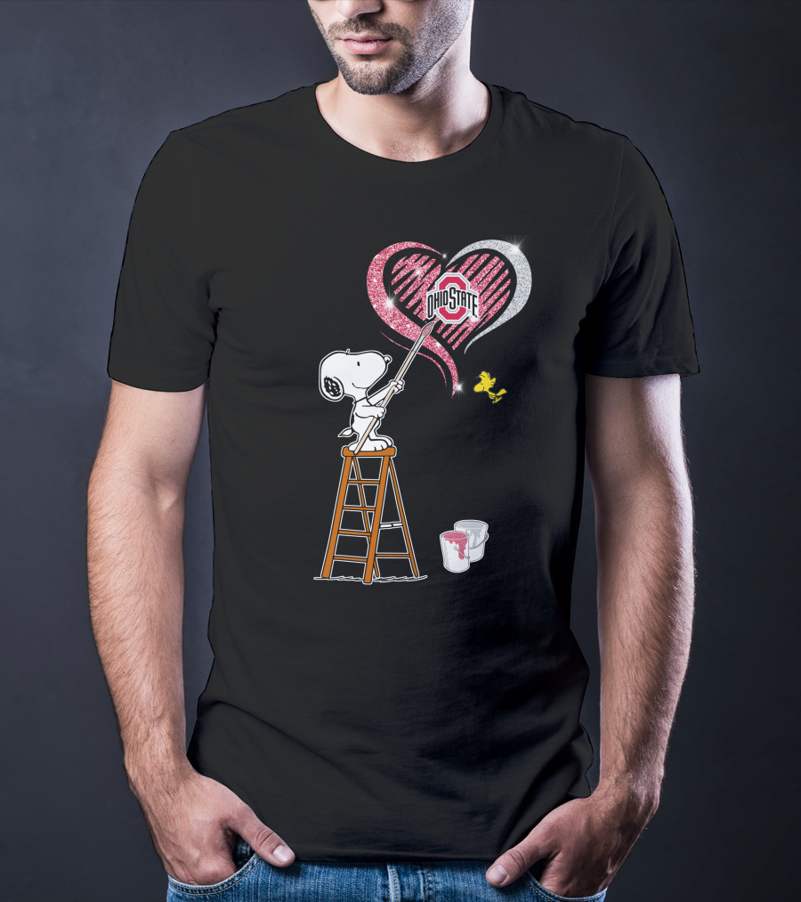 Ohio State Snoopy Heart Painting T-Shirt