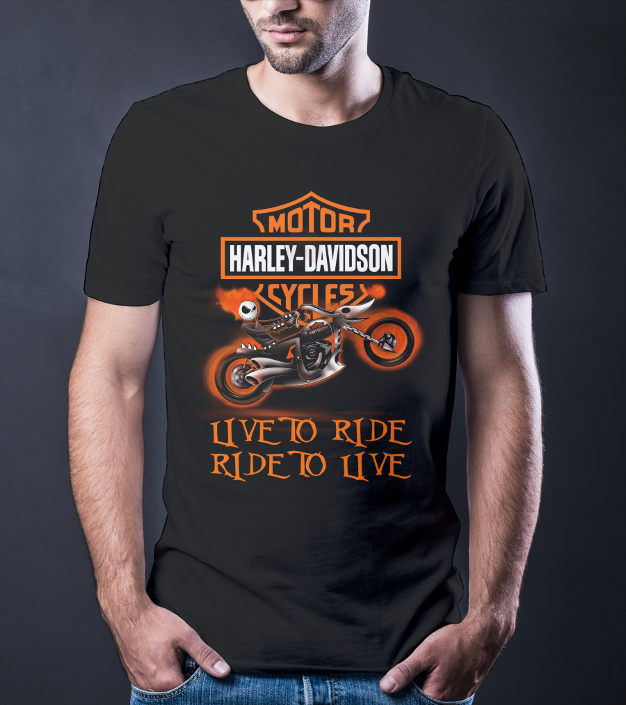 Harley Davidson Motor Cycles Live To Ride Ride To Live T-Shirt