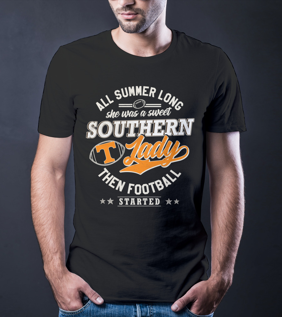 All Summer Long Sweet Southern Lady Football Tennessee Vols T-Shirt