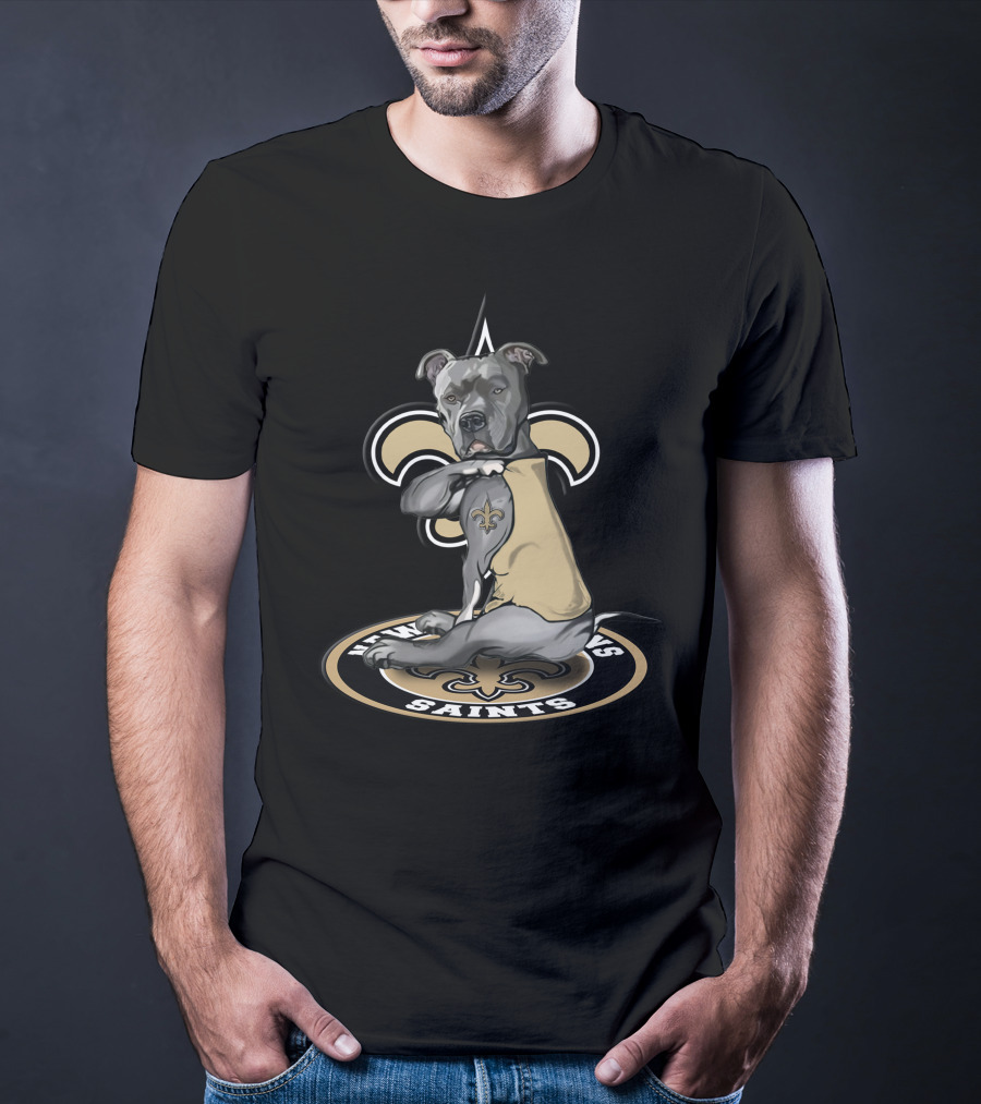 New Orleans Saints Dog With Fleur-de-Lis Tattoo 20 T-Shirt