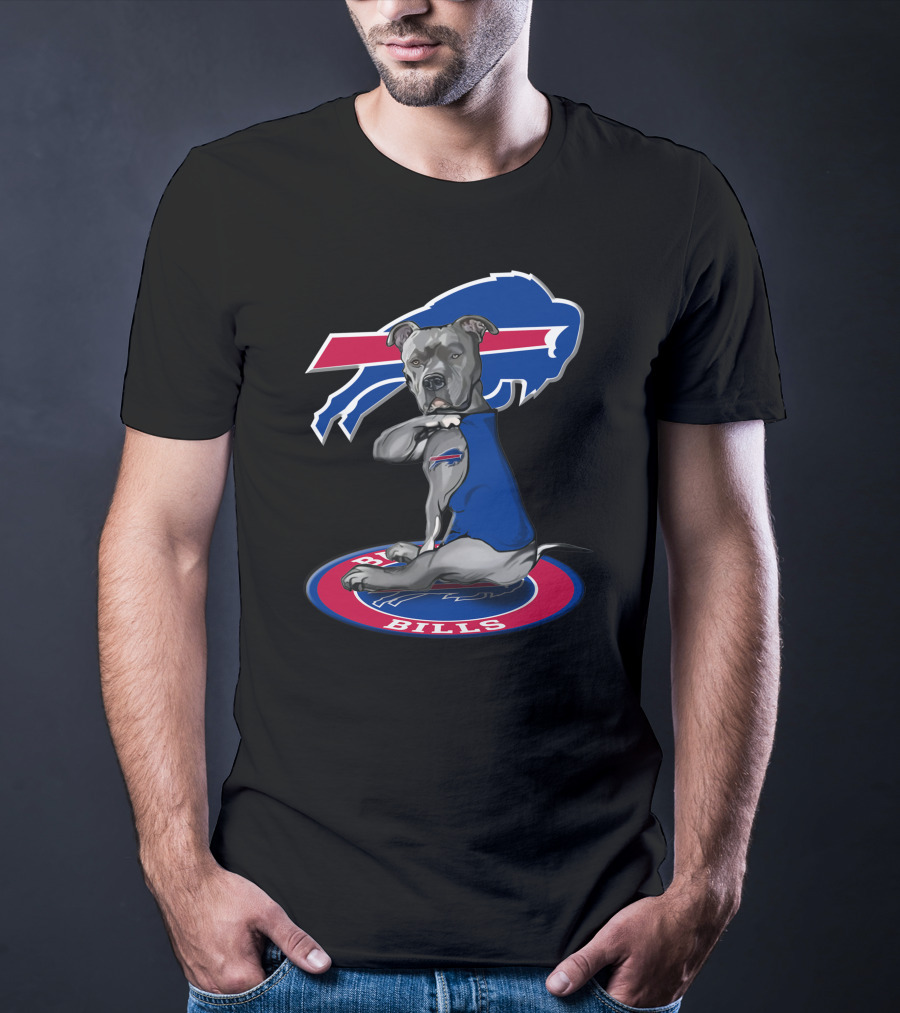 Buffalo Bills Dog With Team Logo And Colors T-Shirt