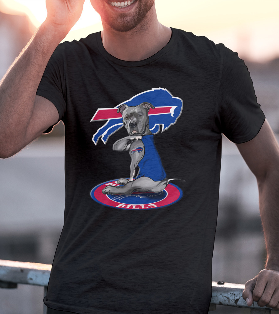 Buffalo Bills Dog With Team Logo And Colors T-Shirt