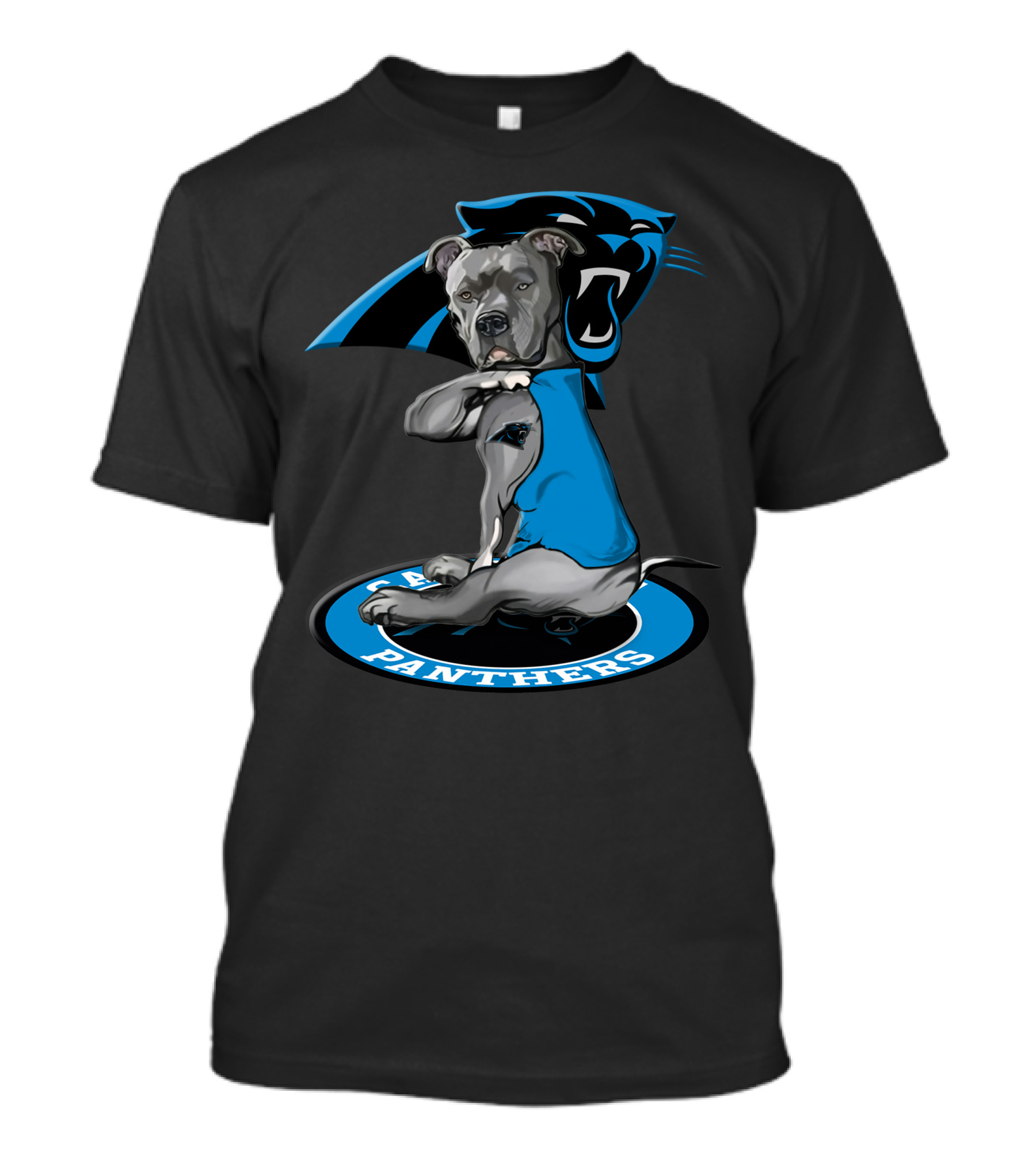 Carolina Panthers Dog With Team Logo In Blue Vest T-Shirt
