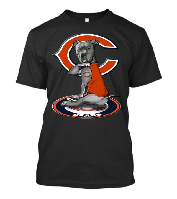 Chicago Bears Dog With Orange Jersey T-Shirt