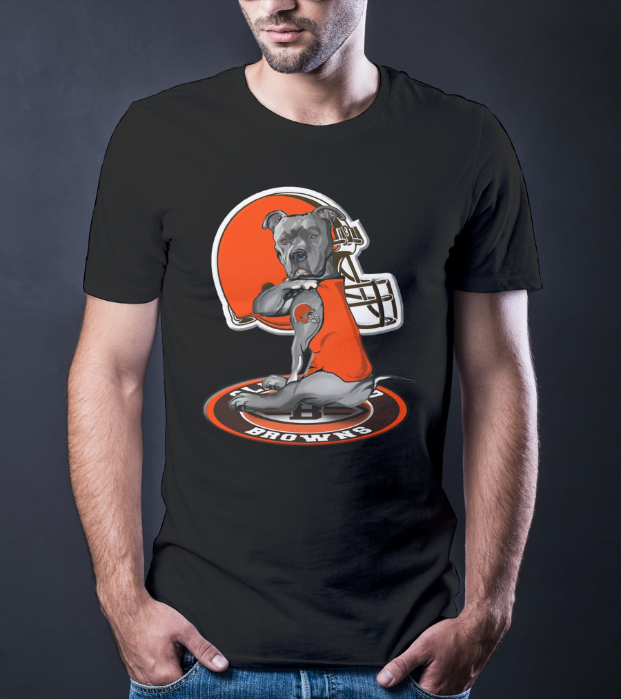 Cleveland Browns Dog Mascot With Helmet And Team T-Shirt