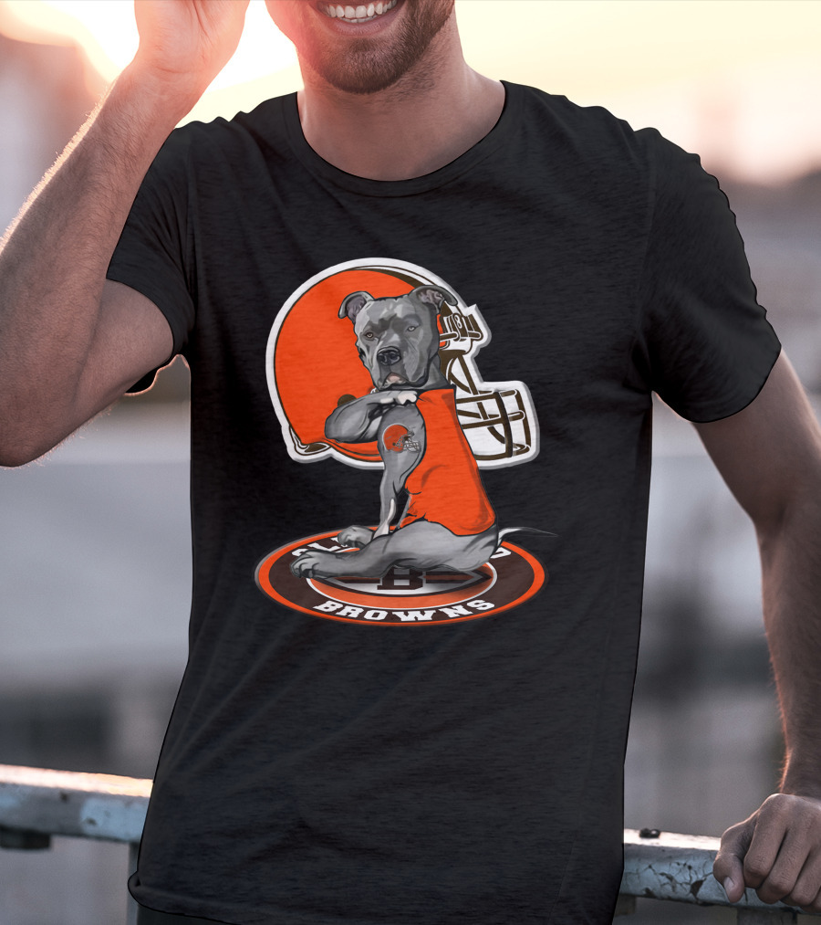 Cleveland Browns Dog Mascot With Helmet And Team T-Shirt
