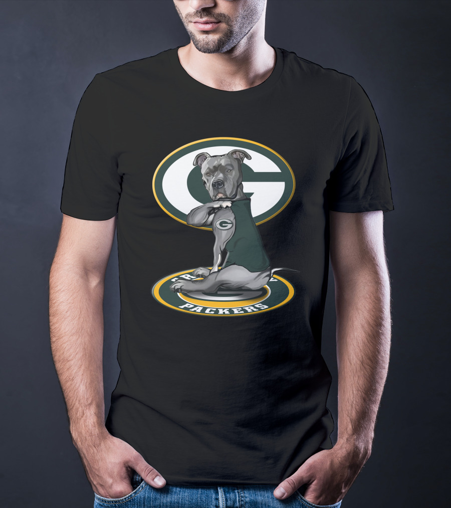 Green Bay Packers Pitbull Dog T-Shirt