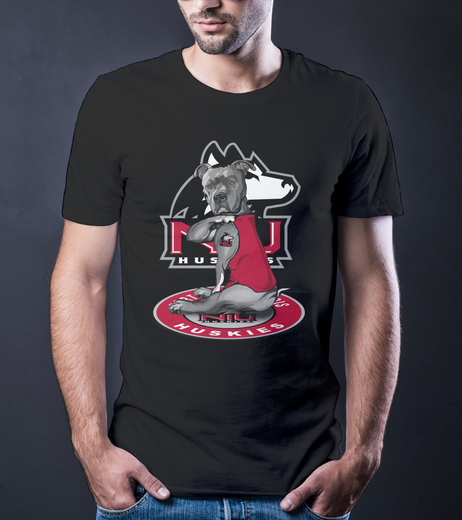 Niu Huskies Northern Illinois University Dog In Red Vest T-Shirt