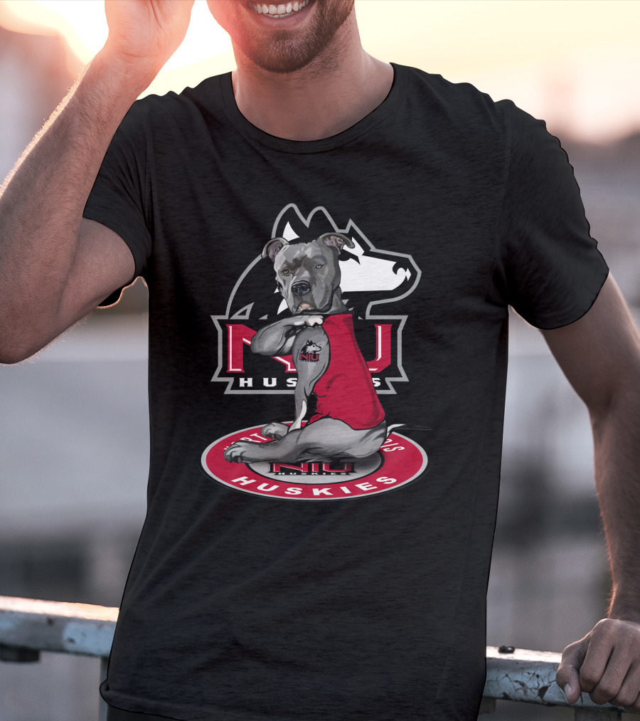 Niu Huskies Northern Illinois University Dog In Red Vest T-Shirt
