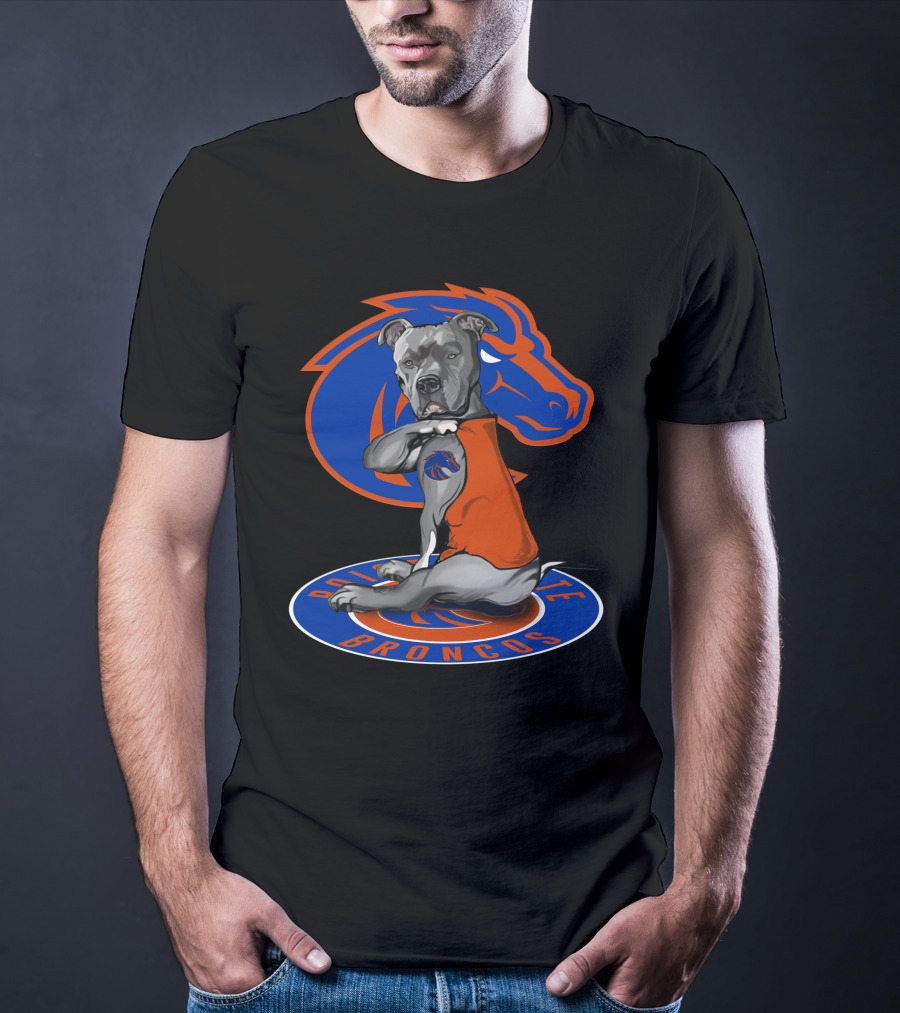 Boise State Broncos 23 Bulldog With Bronco Tattoo T-Shirt