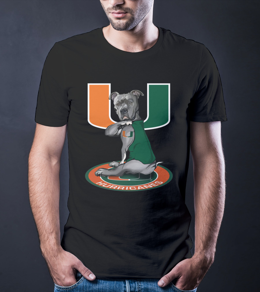 Miami Hurricanes Dog Mascot With U T-Shirt