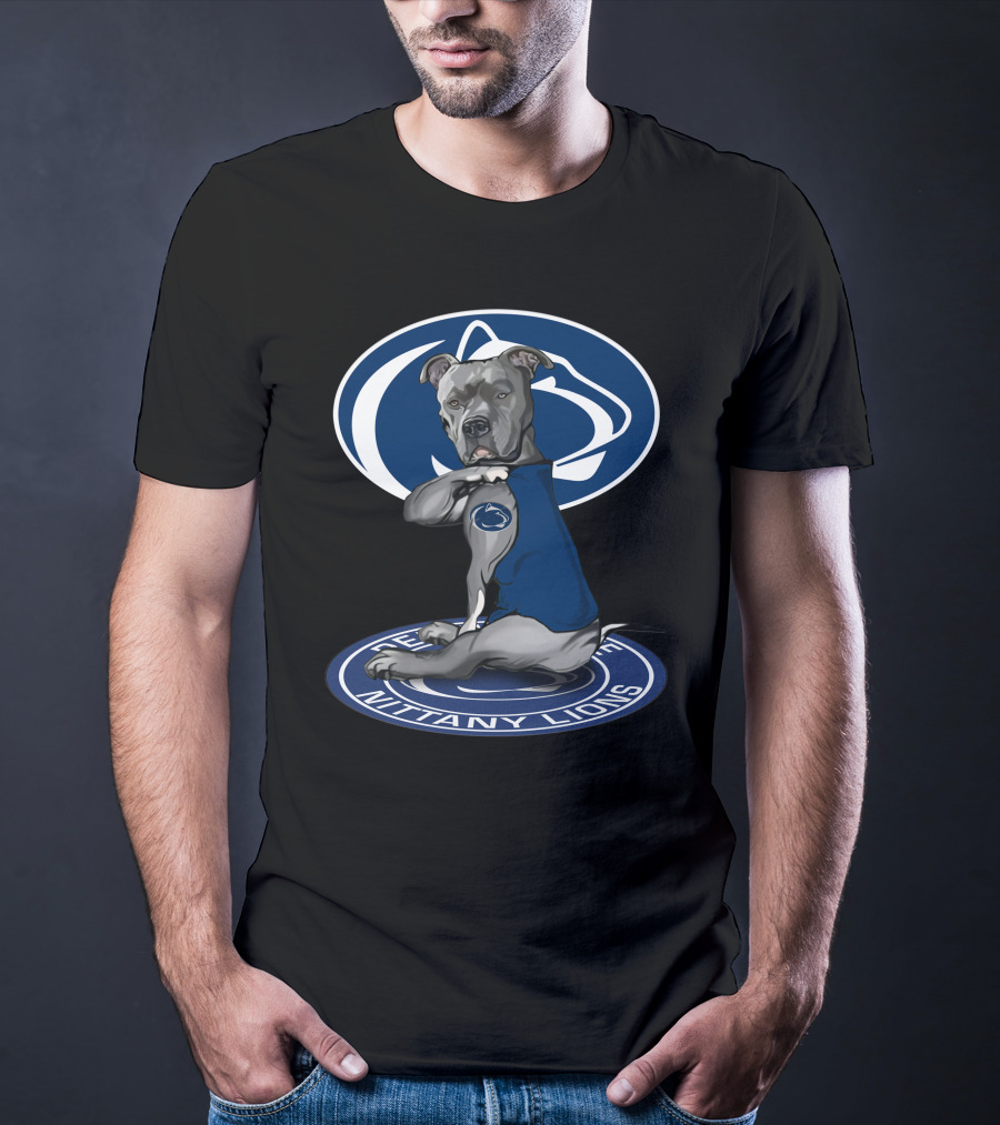 Penn State Nittany Lions Dog With Logo And Jersey T-Shirt