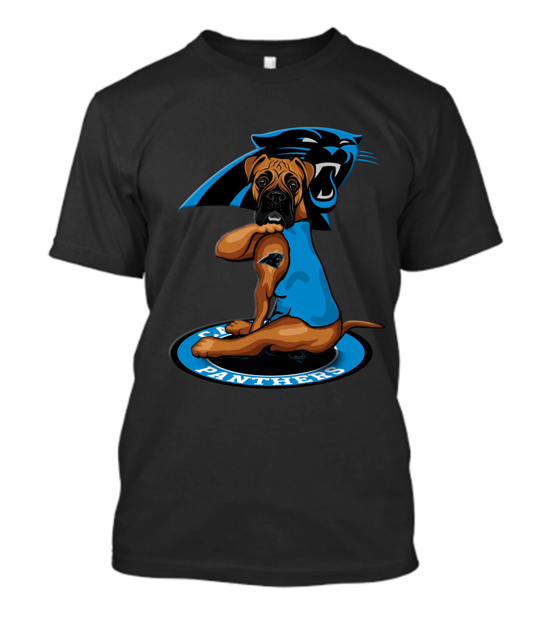 Carolina Panthers Dog Logo Style T-Shirt