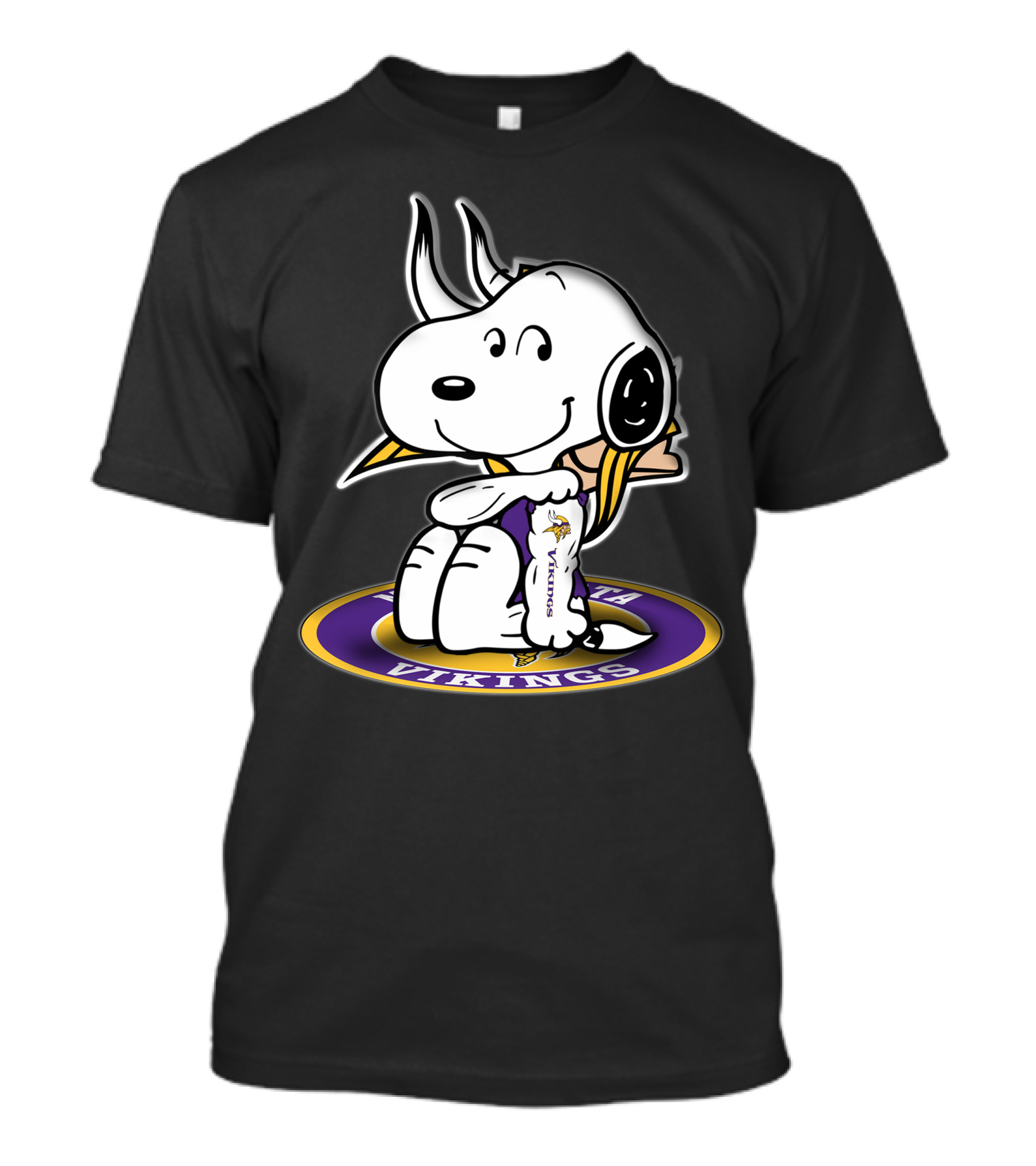 Minnesota Vikings Snoopy Peanuts Cuddly Football Fan T-Shirt