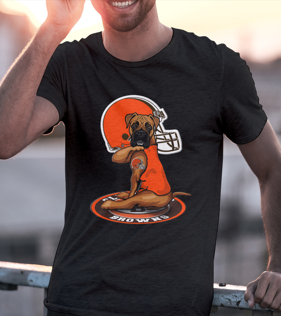 Cleveland Browns Dog Mascot With Helmet T-Shirt