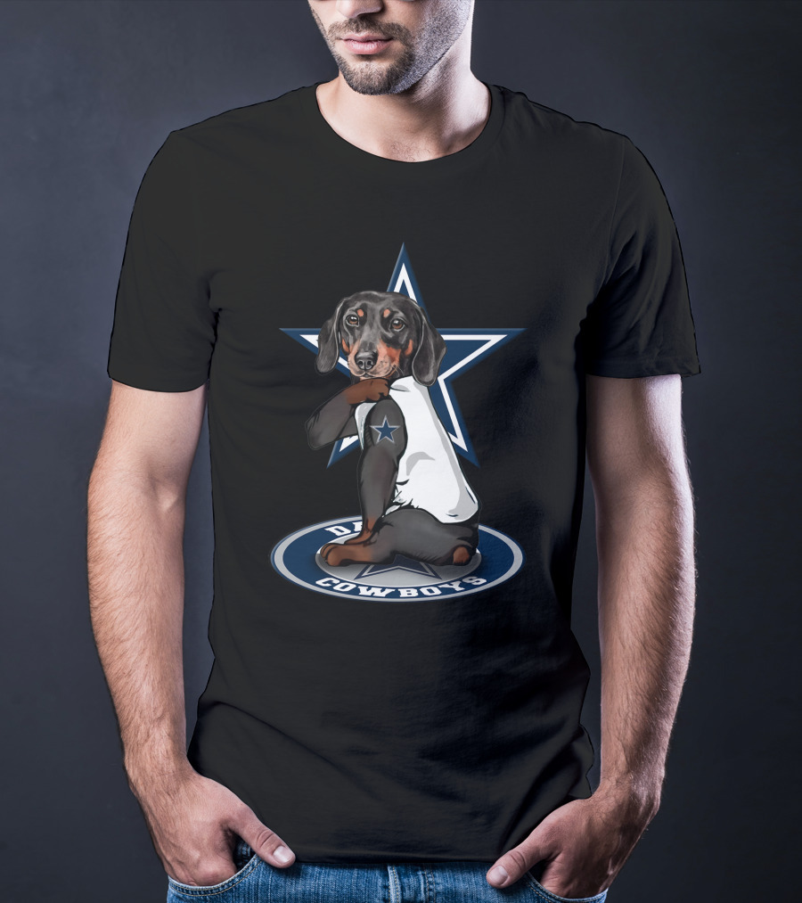 Dachshund With Dallas Cowboys Star T-Shirt