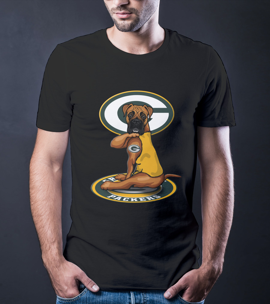 Green Bay Packers Boxer Dog T-Shirt
