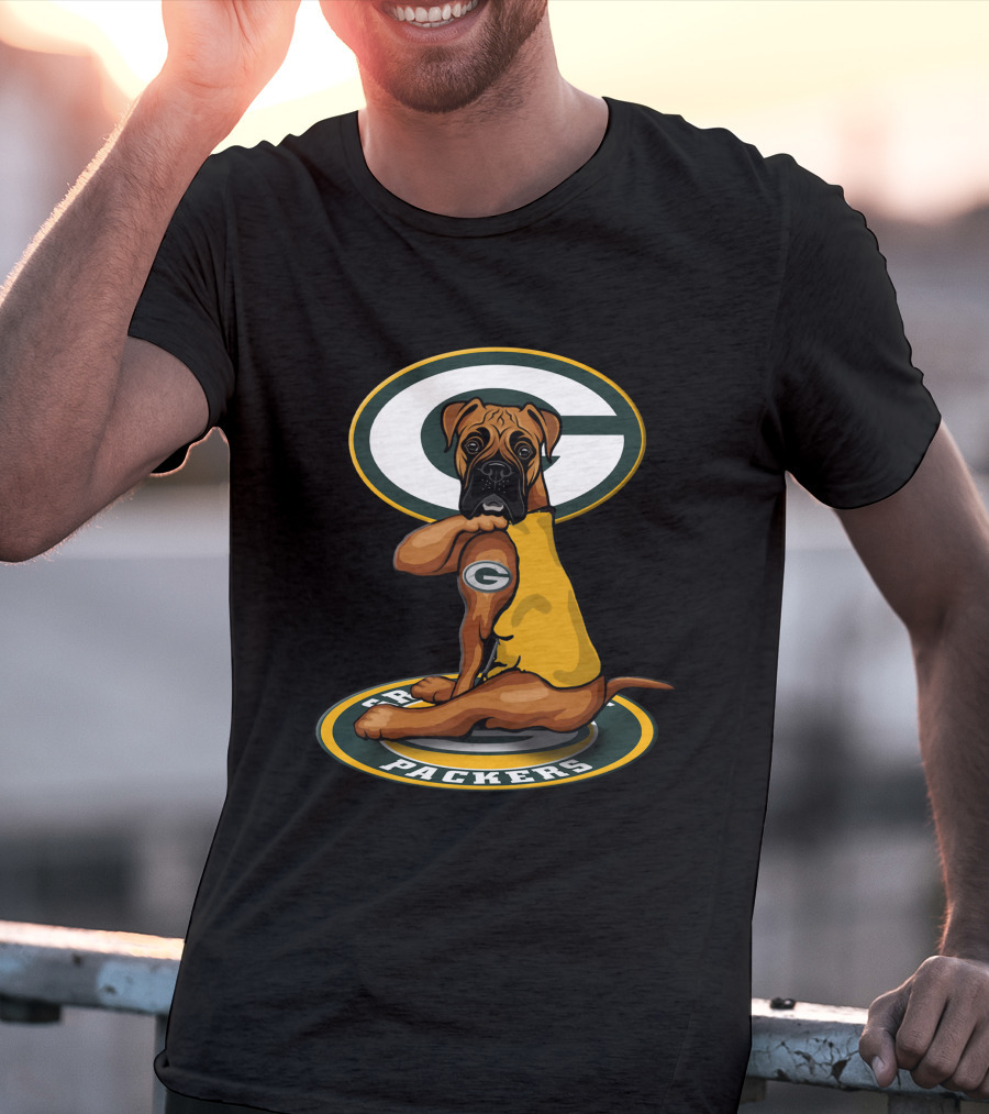 Green Bay Packers Boxer Dog T-Shirt