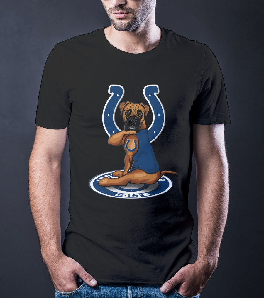 Indianapolis Colts Dog With Horseshoe T-Shirt