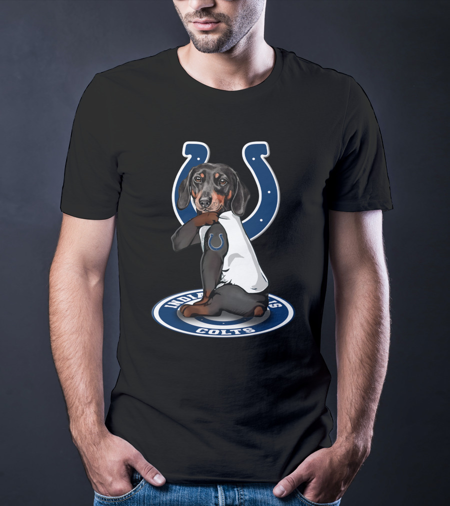 Indianapolis Colts Dog Wearing Horseshoe T-Shirt