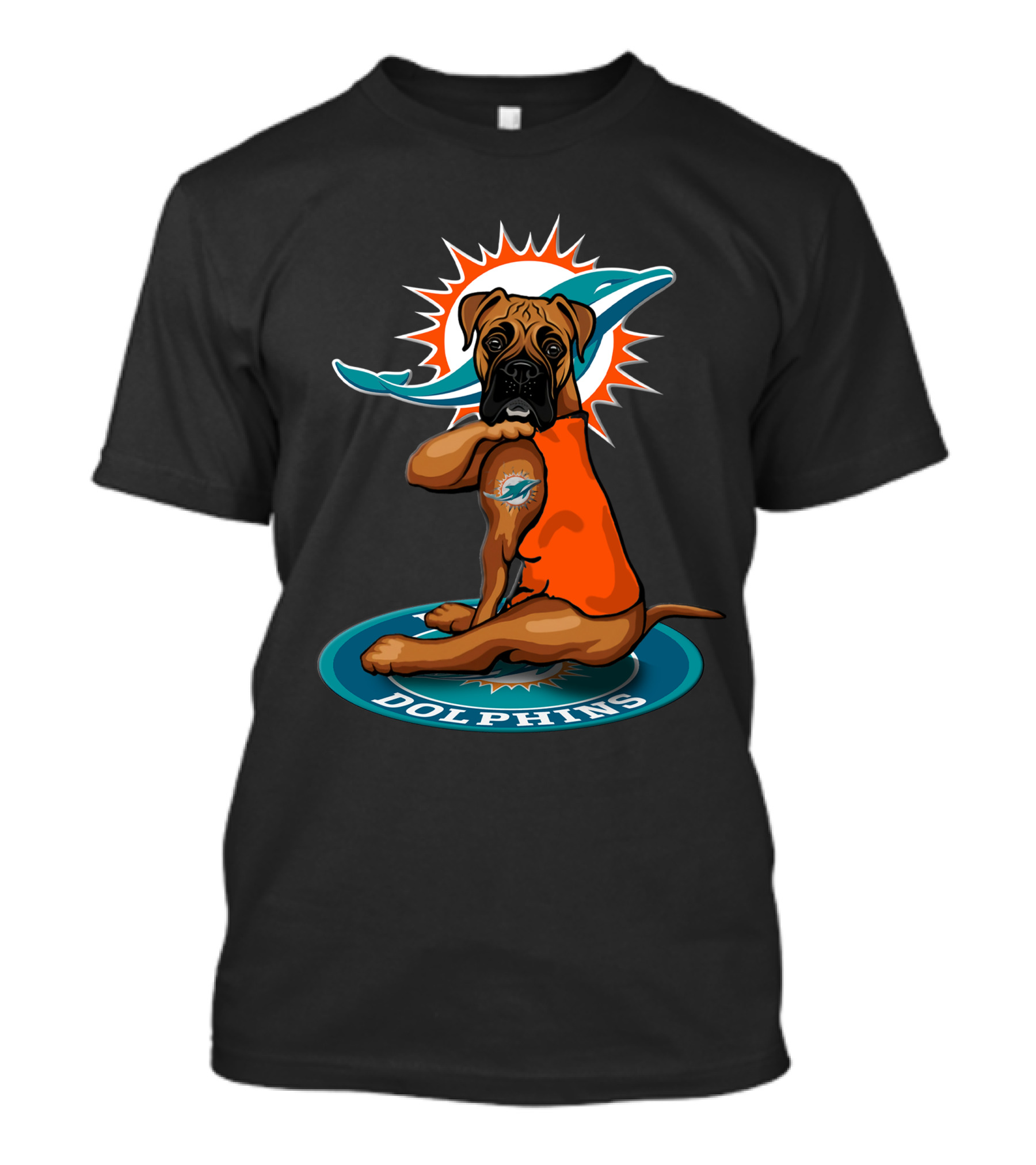 Miami Dolphins Boxer Dog T-Shirt