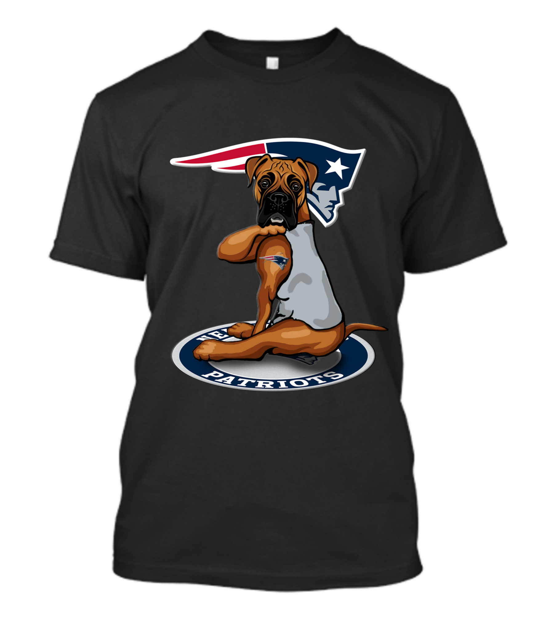 New England Patriots Football Dog With Team T-Shirt