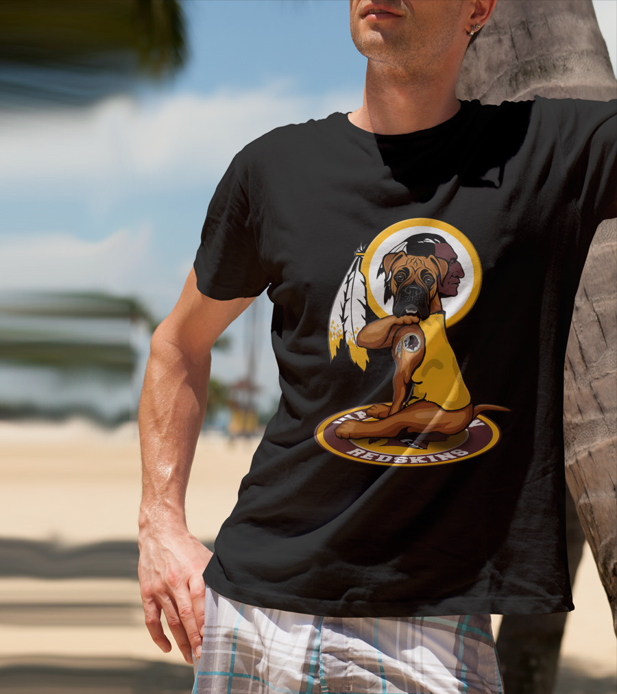 Washington Redskins Dog With Feathers T-Shirt