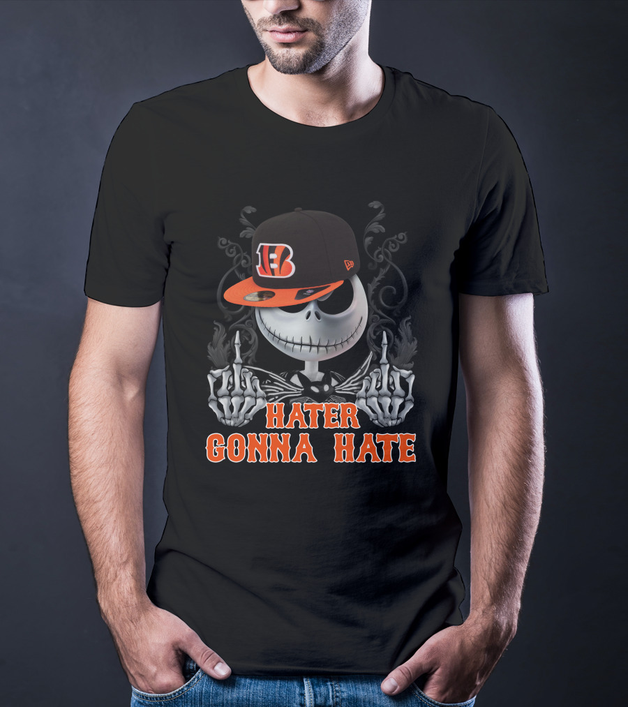 Cincinnati Bengals Hater Gonna Hate Skeleton With Hat T-Shirt