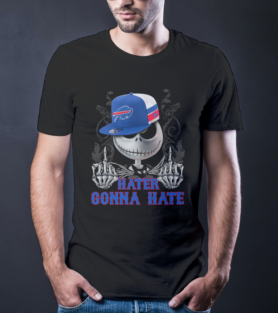 Hater Gonna Hate Buffalo Bills Skeleton Face Hat T-Shirt