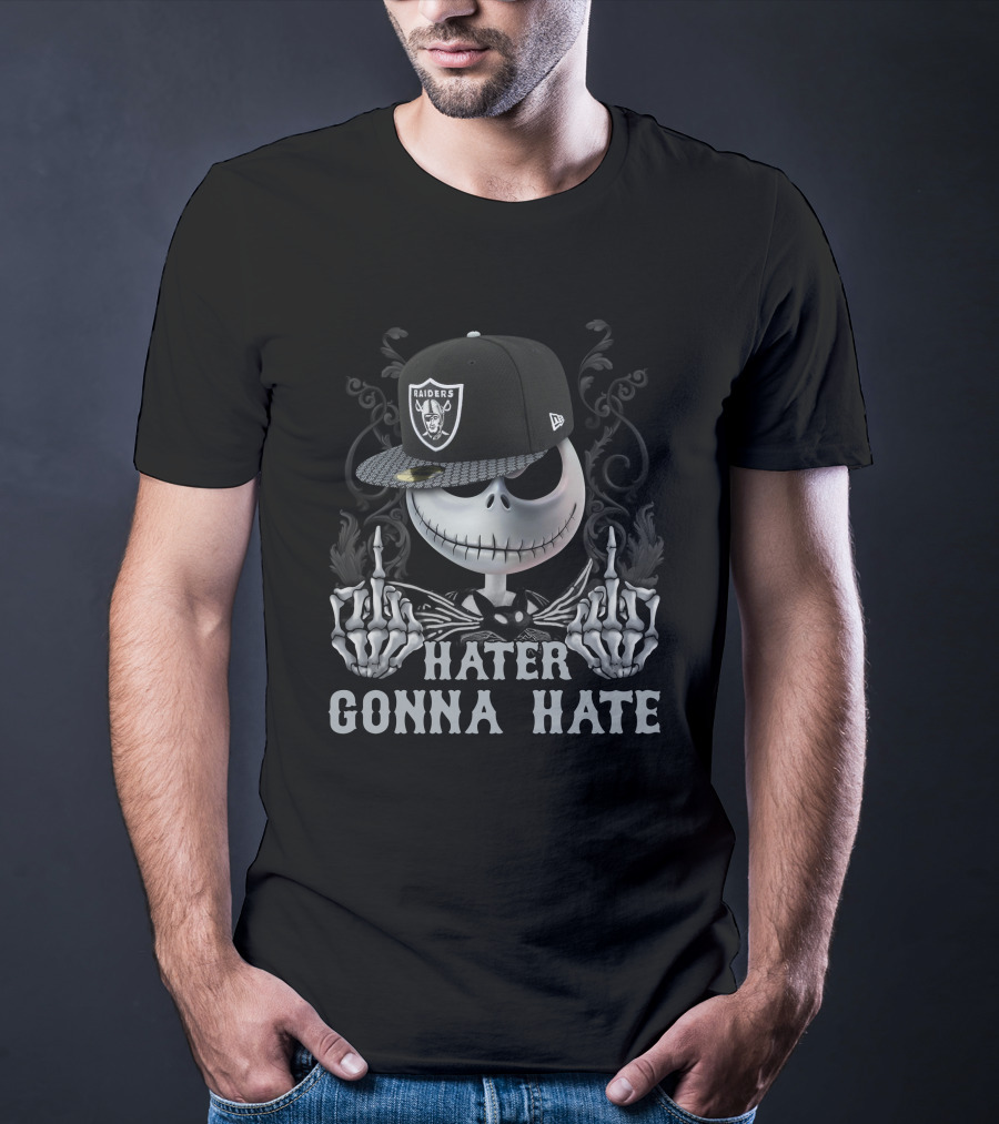 Hater Gonna Hate Raiders Skeleton Hat T-Shirt