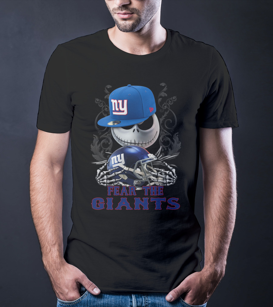 Fear The Giants New York Giants Skull Helmet Hat T-Shirt