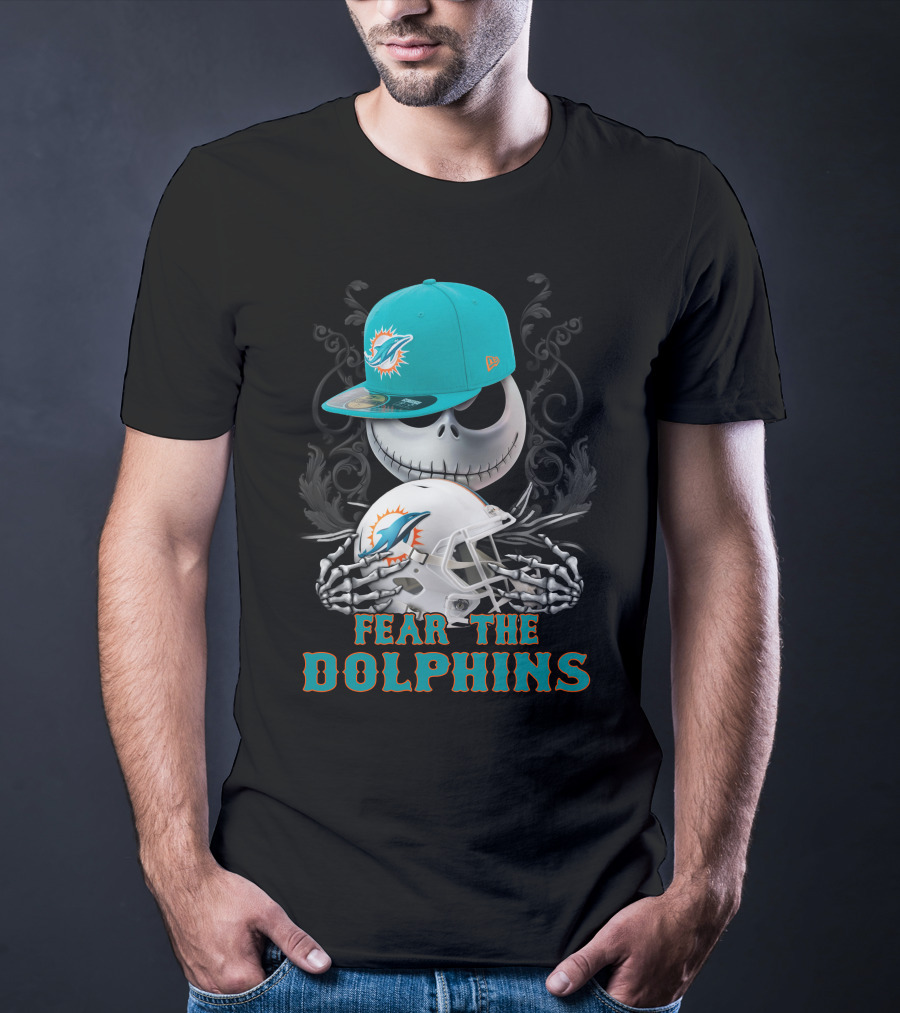 Miami Dolphins Fear The Dolphins Skeleton Helmet Snapback T-Shirt