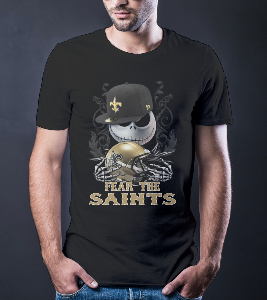 Fear The Saints New Orleans Saints Football Skeleton T-Shirt