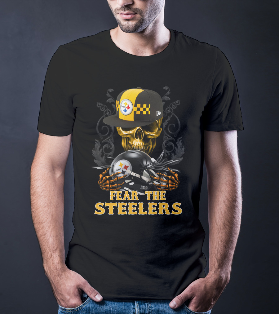 Fear The Pittsburgh Steelers Skull And Helmets T-Shirt