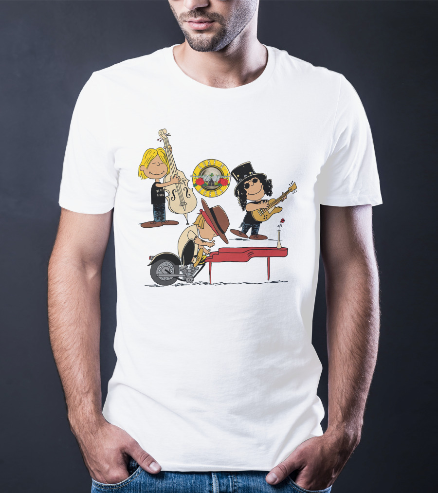 Guns N' Roses We're F'N' Back Cartoon Style With Famous Rock Band T-Shirt