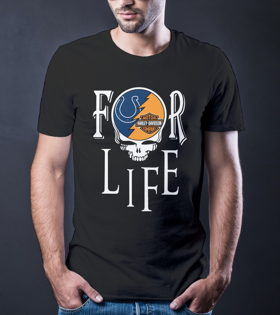 Indianapolis Colts Harley Davidson Nfl For Life T-Shirt